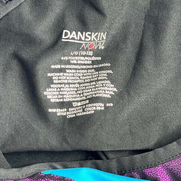 Danskin Now Gymnastics & Dance Elite Foil Leotard with Matching Shorts 10/12 - Picture 4 of 8